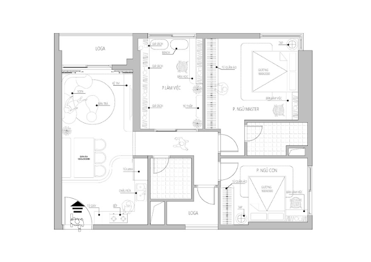 Thiết kế tổng thể dự án căn hộ 69m2 