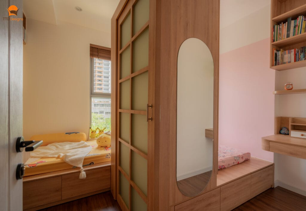 Thiết kế căn hộ Celesta Rise 71m² – Không gian sống nhẹ nhàng, đủ đầy cho một tổ ấm nhỏ 8 thiet ke va thi cong noi that phong ngu cho be