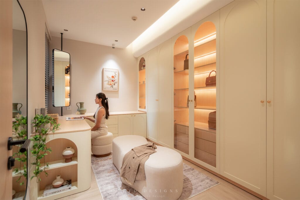 Căn hộ Diamond Centery 121m2 – Khi tinh thần Japandi thổi hồn vào không gian sống. 10 Thiet ke noi that dressing room 1
