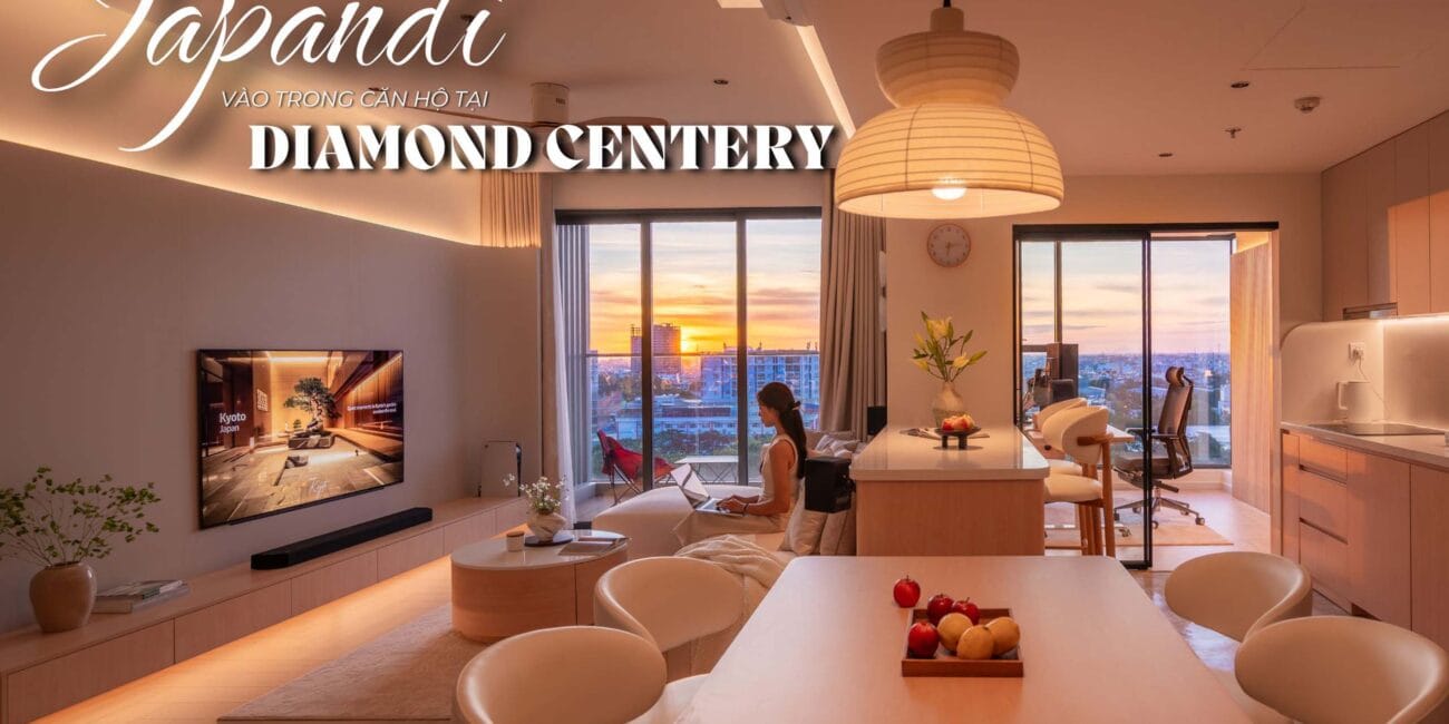 thiet ke va thi cong can ho 3 phong ngu style japandi tai diamond centery celadon city tan phu